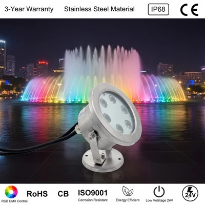 چراغ زیر آب SS304 فولاد ضد زنگ|LED ضد آب IP68|12 ولت